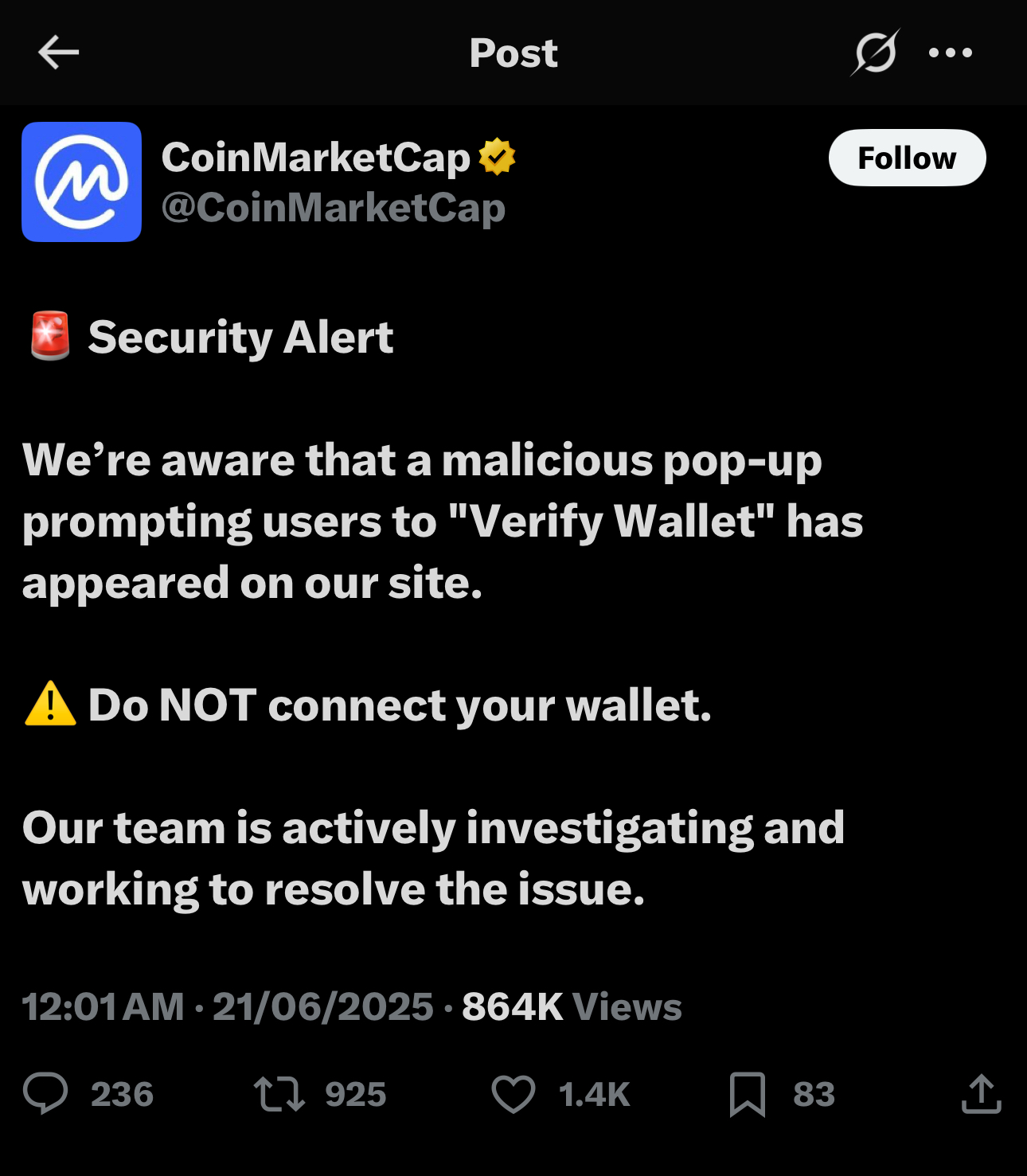 CoinMarketCap Example